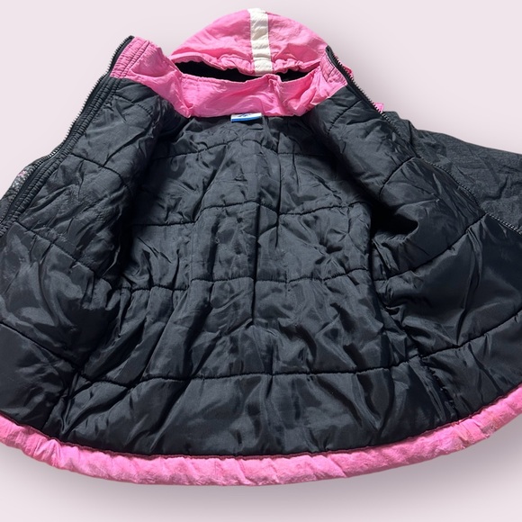 Vintage Black And Pink Girls Reebok Winter Coat With Hood No Size Tag - Picture 9 of 14
